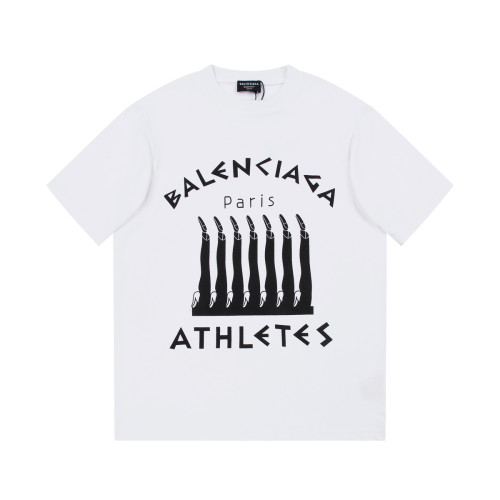 Balenciaga Unisex Logo Print T-Shirt Cotton Magic Pattern Short Sleeve