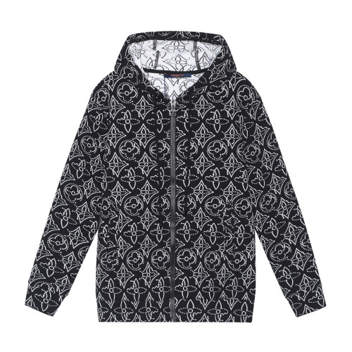 Louis Vuitton Strategic Flower Hoodies Unisex 3D Cotton Blend Loose Pullover Sweatshirt