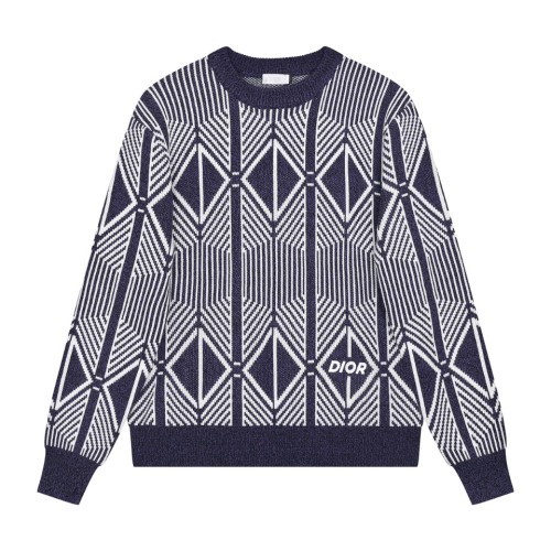 Dior Men Ski Oversized Sweater Round Neck Logo Embroidery Cashmere Sweatshirt