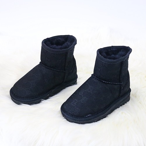 Gucci X UGG Classic Fashion Winter Children Snow Boots Boys Girls High Flat Ankle Boots