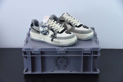 Chrome Hearts x Nike Air Force 1 Low Casual Sneakers Fashion Leather Shoes
