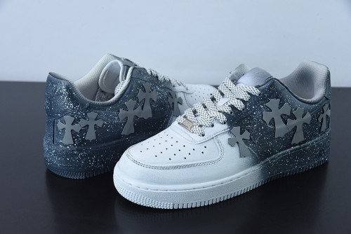Chrome Hearts x Nike Air Force 1 Low Casual Sneakers Fashion Leather Shoes