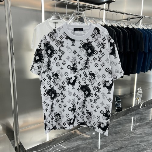 Louis Vuitton Fashion Classic Old Flower Letter Logo Print Short Sleeve Unisex Casual Cotton T-Shirt