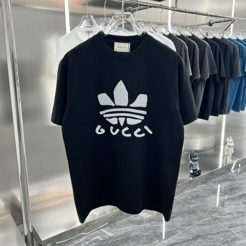 Gucci X Adidas Unisex Classic Fashion Logo Print Short Sleeve Casual Cotton T-Shirt