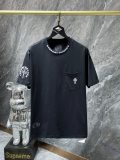 Chrome Hearts Letter Collar T-shirt Unisex Cotton Short Sleeve