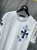 Chrome Hearts Unisex Cloth Embroidery Cotton Short Sleeve