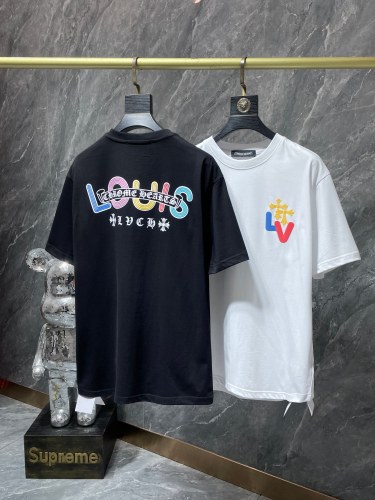 Chrome Hearts & LV Unisex Cotton Casual T-shirt