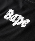 BAPE/A/Bathing Ape Unisex Letter Logo Print Short Slevee Cotton Casual T-shirt 