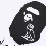 BAPE/A/Bathing Ape Owl Print T-shirt Unisex Cotton Loose Short Sleeve