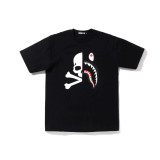 BAPE/A/Bathing Ape Shark Skull Spliced Print Short Sleeve Unisex Hip-Hop Loose T-shirt