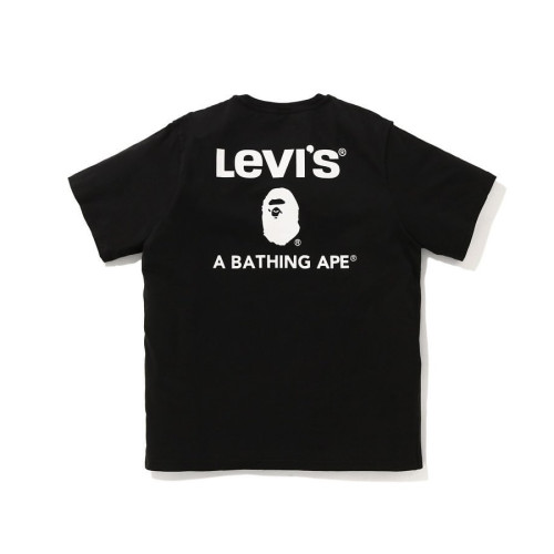 BAPE/A/Bathing Ape Printed Round Neck Short Sleeve Unisex Cotton Loose T-shirt