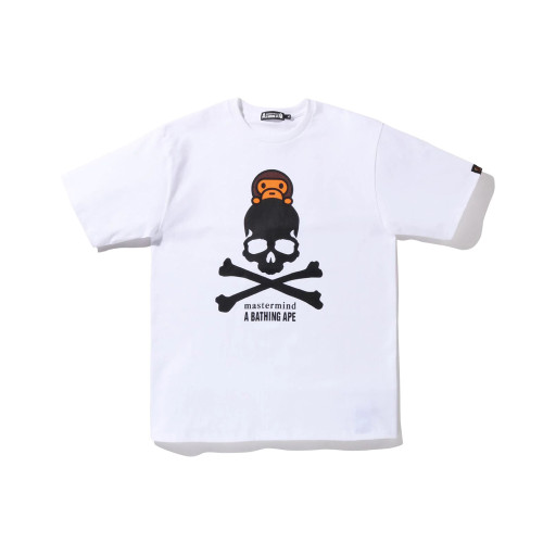 BAPE/A/Bathing Ape Skull Print Short Sleeve Unisex Hip-Hop Cotton T-shirt