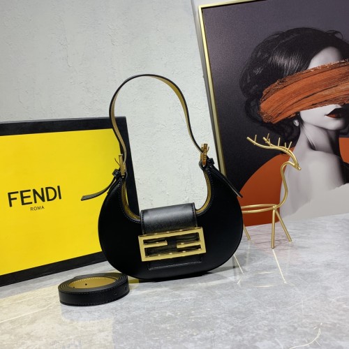 Fendi Cookie Mini Croissant Handbag Fashion Messenger Bag Shoulder Bag Sizes:22×17.5×4.5CM