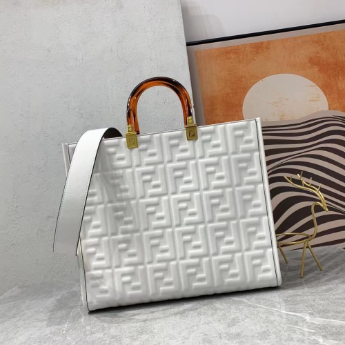 Fendi Sunshine Plexiglass Handle Handbag Fashion Messenger Bag Sizes:35*31*17CM