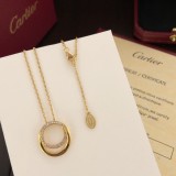 Cartier New Double Ring Buckle Diamond Necklace