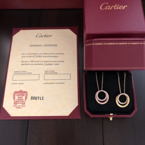 Cartier New Double Ring Buckle Diamond Necklace