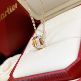 Cartier Third Ring Buckle Diamond Double Necklace