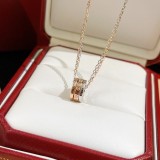 Cartier Third Ring Buckle Diamond Double Necklace