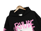 Rhude Retro Scenery Print Cotton Pullover Hoodies Unisex Hip-Hop Casual Sweatshirt
