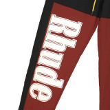 Rhude Logo Letter Print Splicing Sweatpants Hip-Hop Causal Bundle Foot Trousers