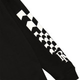 Rhude Checker Color Block Print Sweatshirt Fashion Couple Black Pullover Hoodies