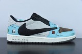Travis Scott x Air Jordan 1 Low Grey Black Blue TS Sneakers Shoes