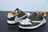Louis Vuitton x Travis Scott x Nike Air Jordan 1 Low OG SPDamier AzurBrownLV MonogramAJ1
