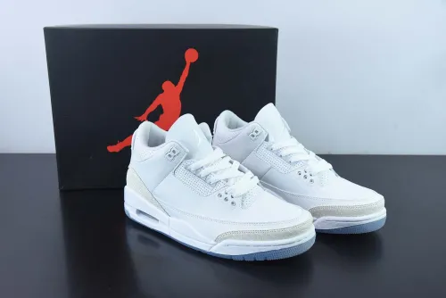 Air Jordan 3 Retro Pure White AJ 3 Men Basketball Sneakers Shoes
