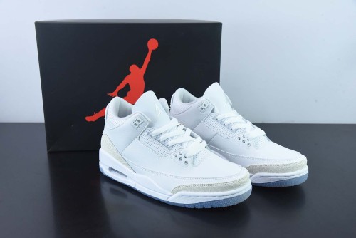 Air Jordan 3 Retro Pure White AJ 3 Men Basketball Sneakers Shoes