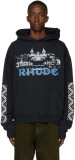 Rhude HD Casino Castle Print Cotton Hooded Sweatshirt 