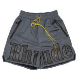 Rhude Mesh Letter Embroidery Shorts Pant Men's Casual Loose Sweatpants Shorts