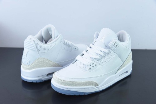 Air Jordan 3 Retro Pure White AJ 3 Men Basketball Sneakers Shoes