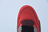 Air Jordan 4 Retro Bulls Black Red Men Basketball Sneakers Shoes