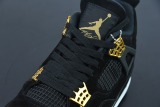 Air Jordan 4 Royalty AJ4 Black Gold Men Basketball Sneakers Shoes