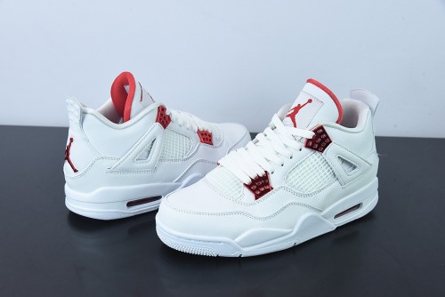Air Jordan 4 White University Red AJ4 Black Gold Men Basketball Sneakers Shoes