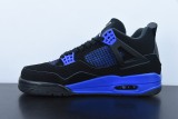 Air Jordan 4 Black/Blue Metallic AJ4 Men Basketball Sneakers Shoes