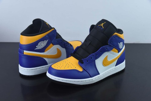 Nike Air Jordan 1 Mid Lakers AJ1 Men Casual Basketball Shoes