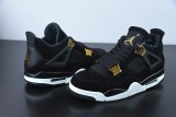 Air Jordan 4 Royalty AJ4 Black Gold Men Basketball Sneakers Shoes