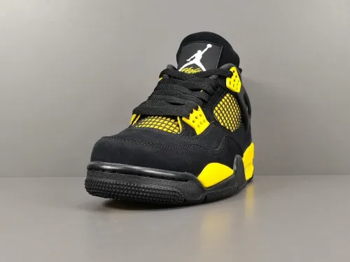 Air Jordan 4 Thunder Men Fashion Retro Basketball Shoes Black Yellow Sneakers
