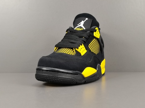 Air Jordan 4 Thunder Men Fashion Retro Basketball Shoes Black Yellow Sneakers