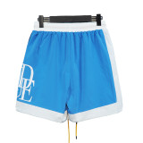 Rhude Color-Blocking Large logo Print Shorts Casual Beach Short Pant