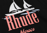 Rhude Manaco Sailboat Print Cotton Hooded Sweatshirt 
