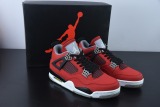Air Jordan 4 Retro Bulls Black Red Men Basketball Sneakers Shoes