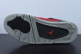 Air Jordan 4 Retro Bulls Black Red Men Basketball Sneakers Shoes