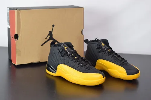 Air Jordan 12 Retro AJ12 Black Yellow Men Basketball Sneakers Shoes