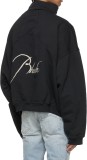 Rhude Retro Mock Neck Half Zip Logo Embroidered Pullover Sweatshirt