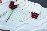 Air Jordan 4 White University Red AJ4 Black Gold Men Basketball Sneakers Shoes