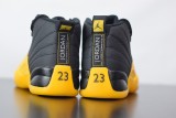 Air Jordan 12 Retro AJ12 Black Yellow Men Basketball Sneakers Shoes