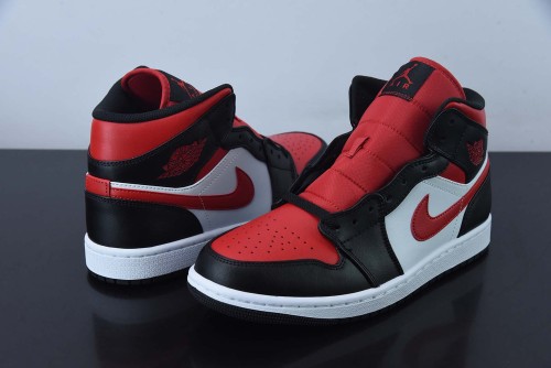 Air Jordan 1 Mid GS Chicago Black Red AJ Men Casual Basketball Sneakers Shoes