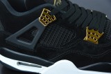 Air Jordan 4 Royalty AJ4 Black Gold Men Basketball Sneakers Shoes